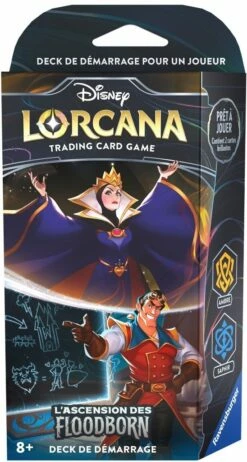 Ravensburger Lorcana - Chapitre Deux : L'ascension Des Floodborn - Deck De Démarrage - La Reine Et Gaston (Ambre Saphir)