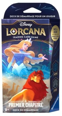 Ravensburger Lorcana - Set 1 : Deck De Démarrage - Aurore Et Simba (Saphir Acier)